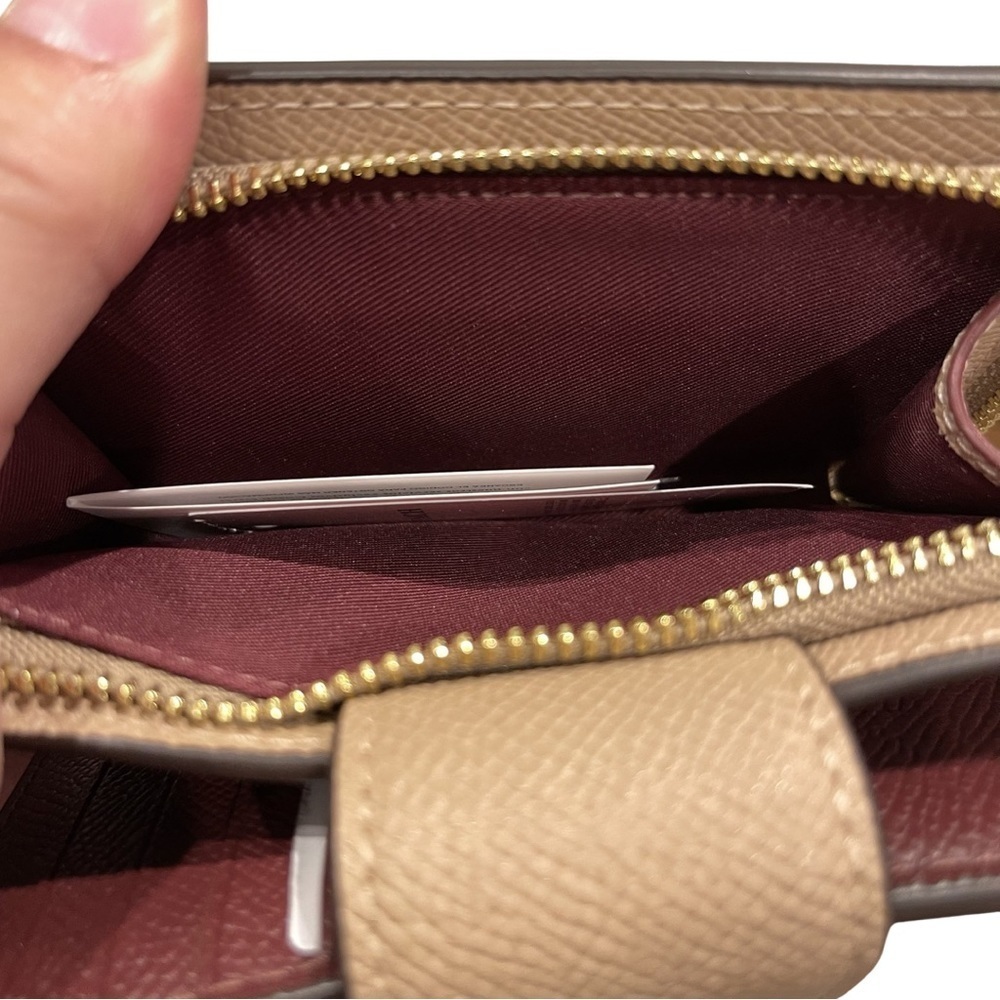Coach Medium Corner Zip Wallet Gold/Taupe Color - Picture 4 of 5